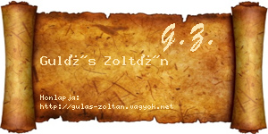 Gulás Zoltán névjegykártya