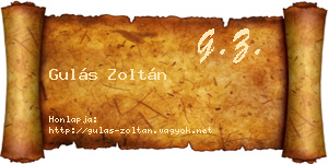 Gulás Zoltán névjegykártya