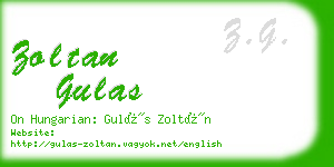 zoltan gulas business card